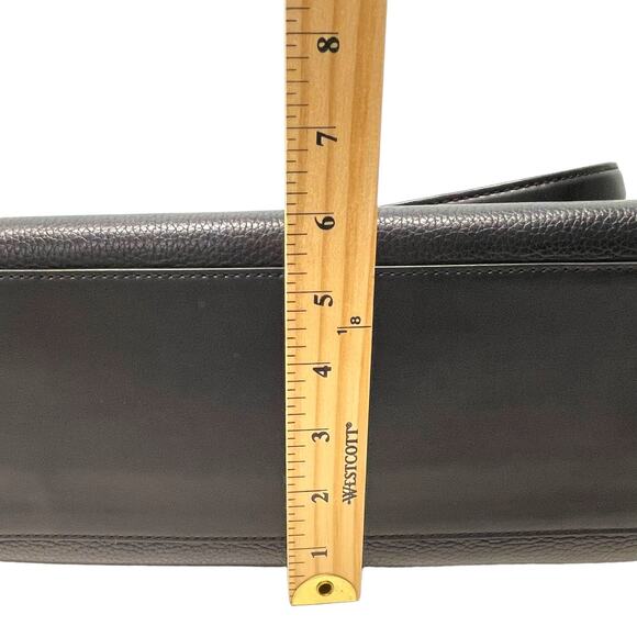 Michael Kors Trisha Black Pebbled Leather Purse Handbag Triple Gusset - Picture 10 of 13